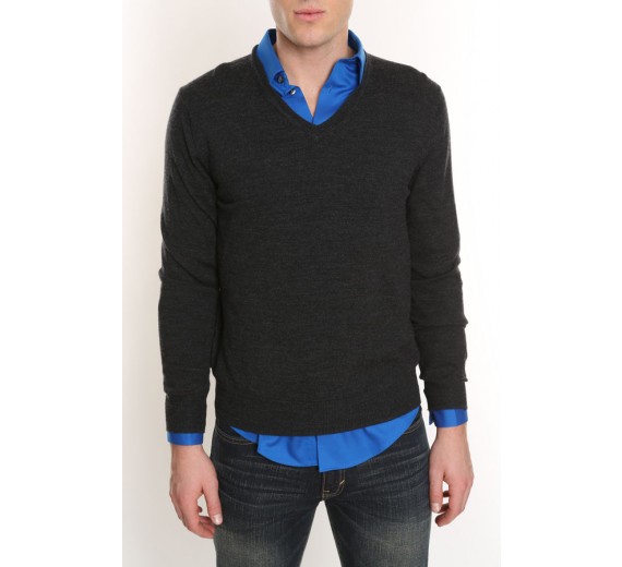 Merino V-neck Pullover Sweater